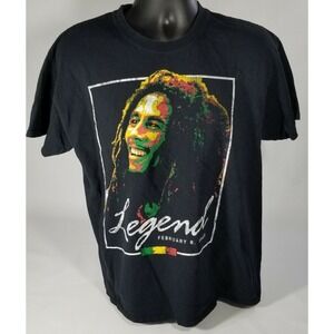 Zion Rootswear Bob‎ Marley Legend Concert Shirt Large Black Jamaica Rasta Reggae